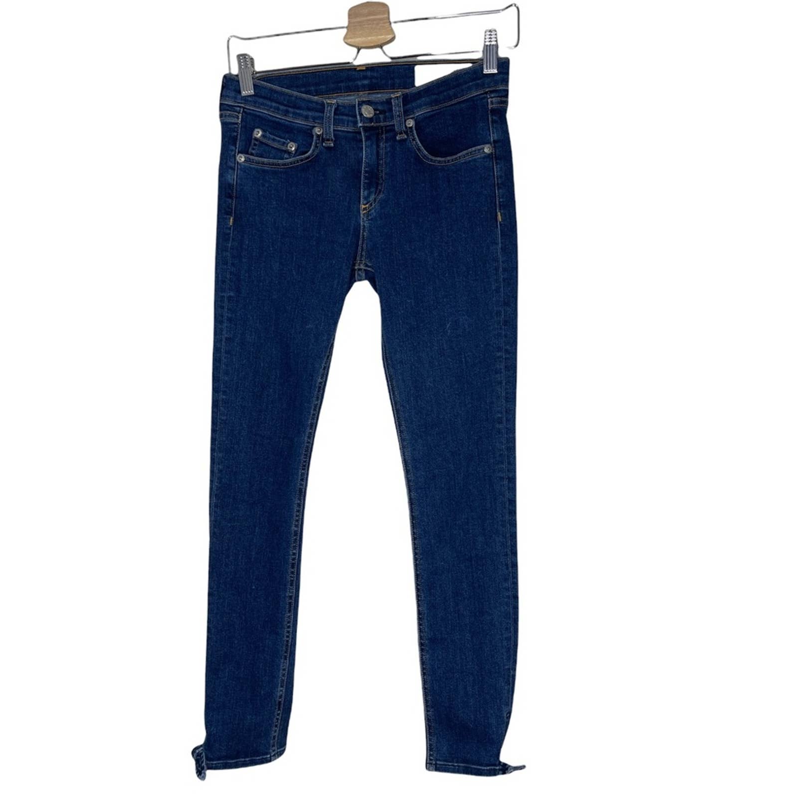 Rag & Bone Mid Rise Skinny Paz Ankle Bows Jeans Women’s Size 26